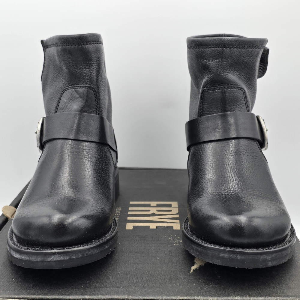 NIB Frye Veronica Flex Botties, Leather Moto Anlke Boots, Black, Women's 6 - Picture 3 of 16